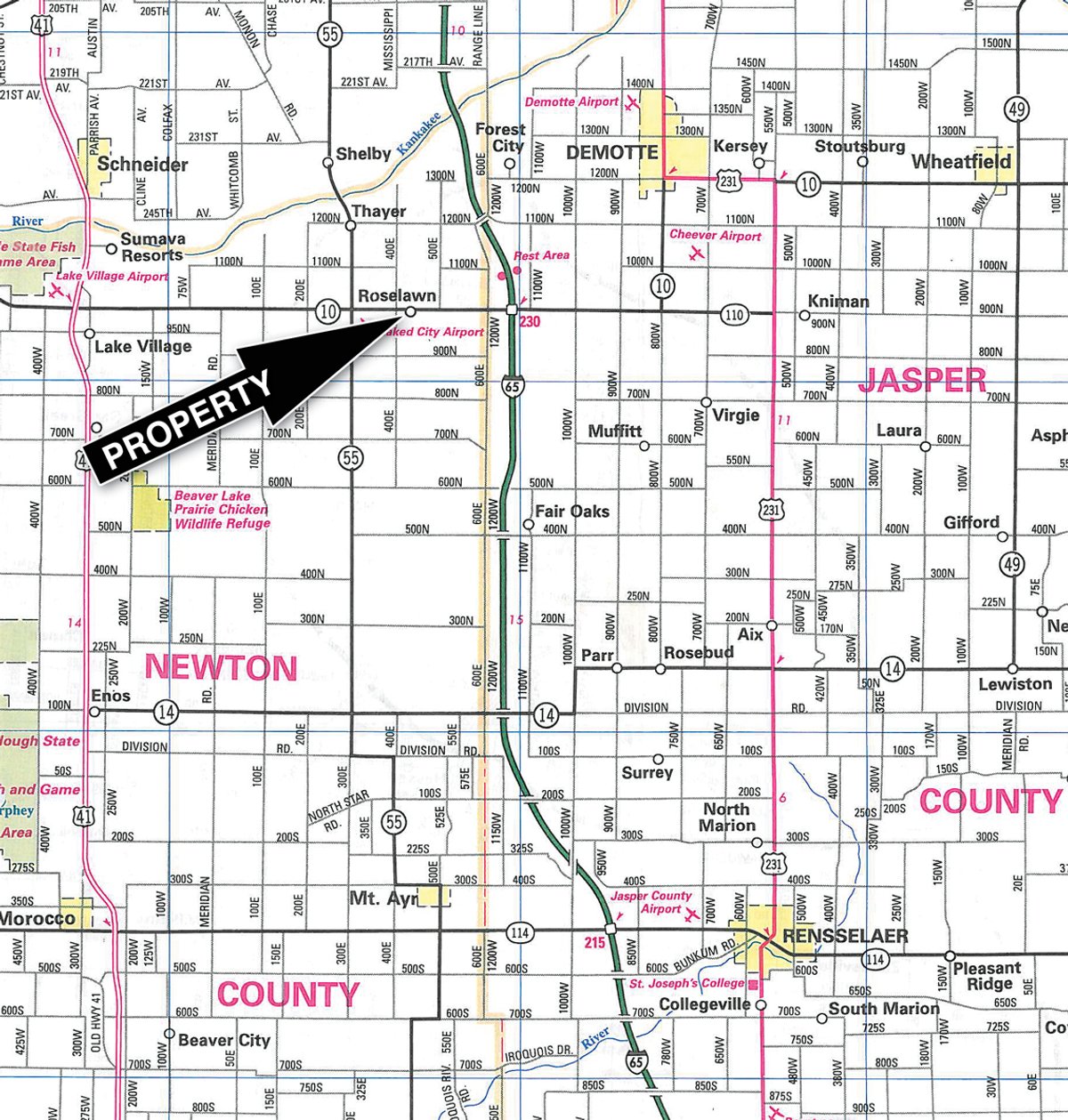 Area map - 131.5 Acres Offered in 5 Tracts - Land Auction