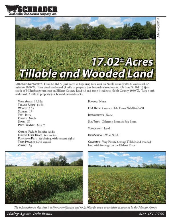 Listing brochure cover - Tillable and Wooded Land