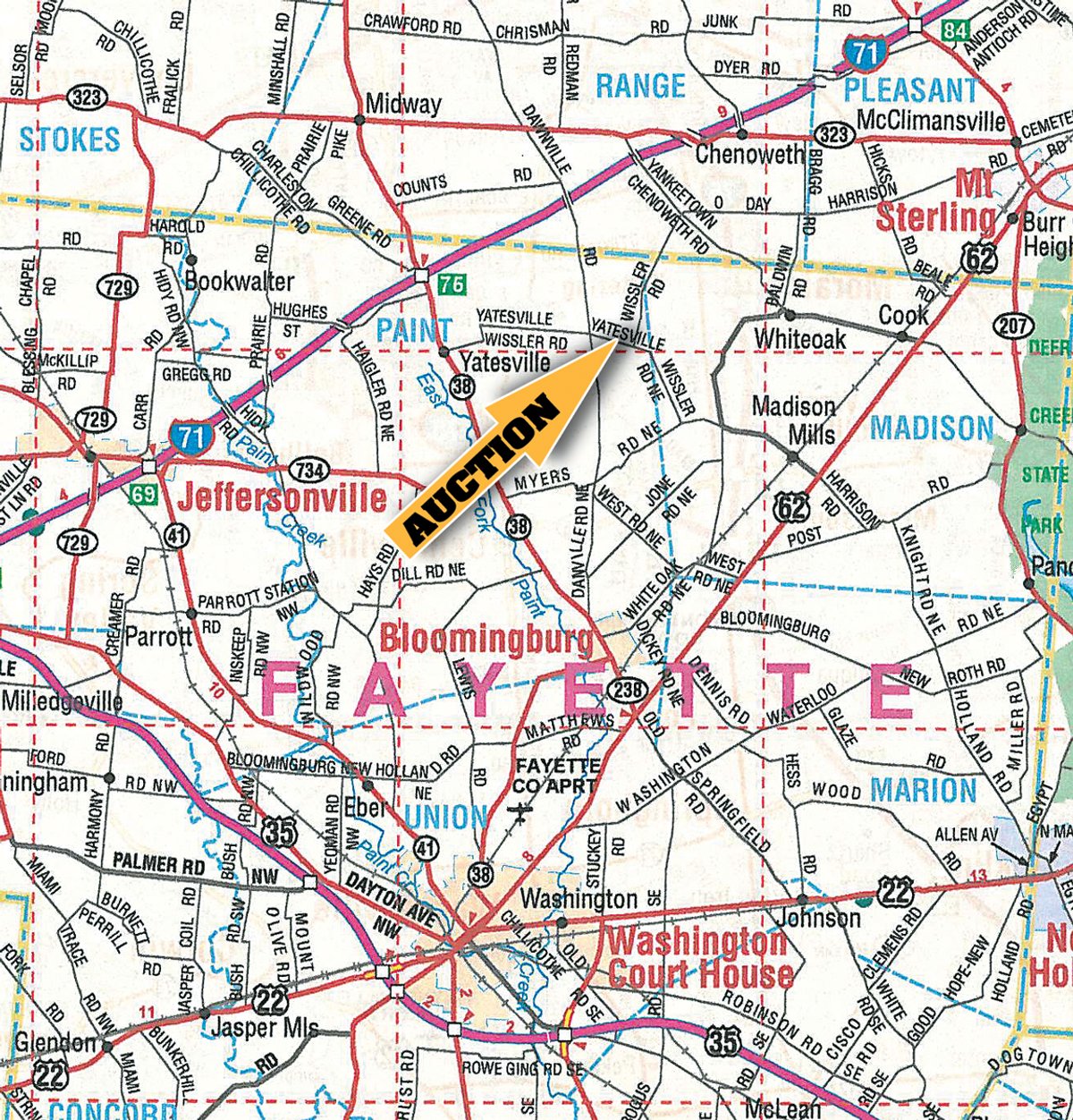 Area map - Whitney Grain & Cattle LLC Equipment Auction