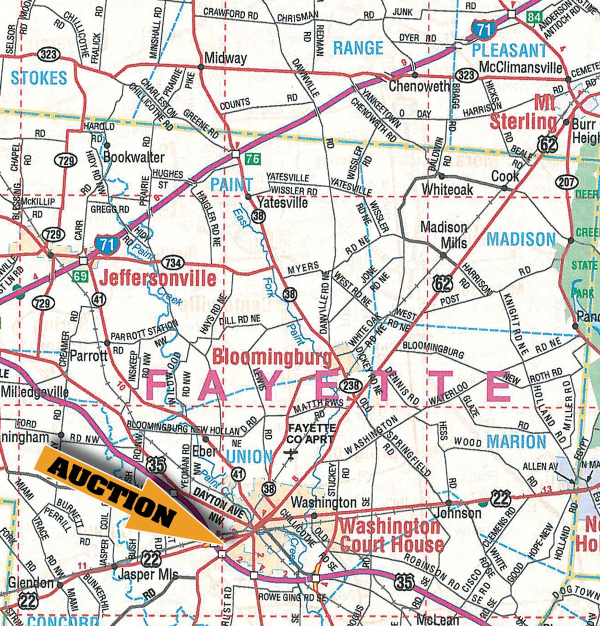 Area map - Crop Production Services - Fertilizer Equipment Auction