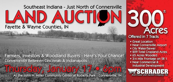Sold: Mary Leming Trust - 300 +/- Acres Offered in 7 Tracts - Southeast Indiana - Just North of Connersville, Wayne County