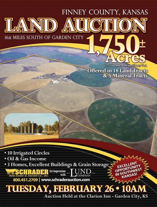 Sold: Kansas Land - 1,750 +/- Acres Offered in 18 Land Tracts & 2 Mineral Tracts - Southwest Kansas - South of Garden City - Finney County