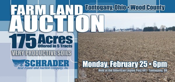 Sold: 175 Acres Offered in 5 Tracts - Tontogany, Ohio Farm Land Auction - Tontogany, OH - Wood County