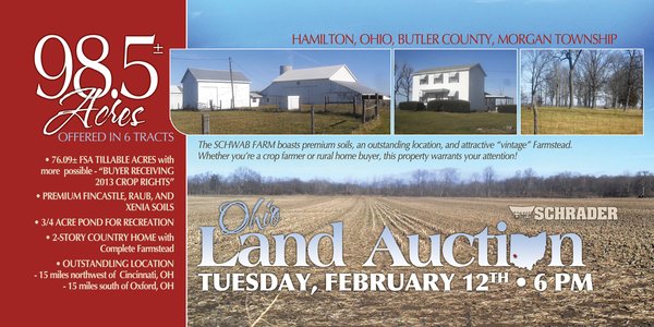 Sold: 98.5 +/- Acres Offered in 6 Tracts - Ohio Land Auction - Hamilton, OH - Butler County - Morgan Township