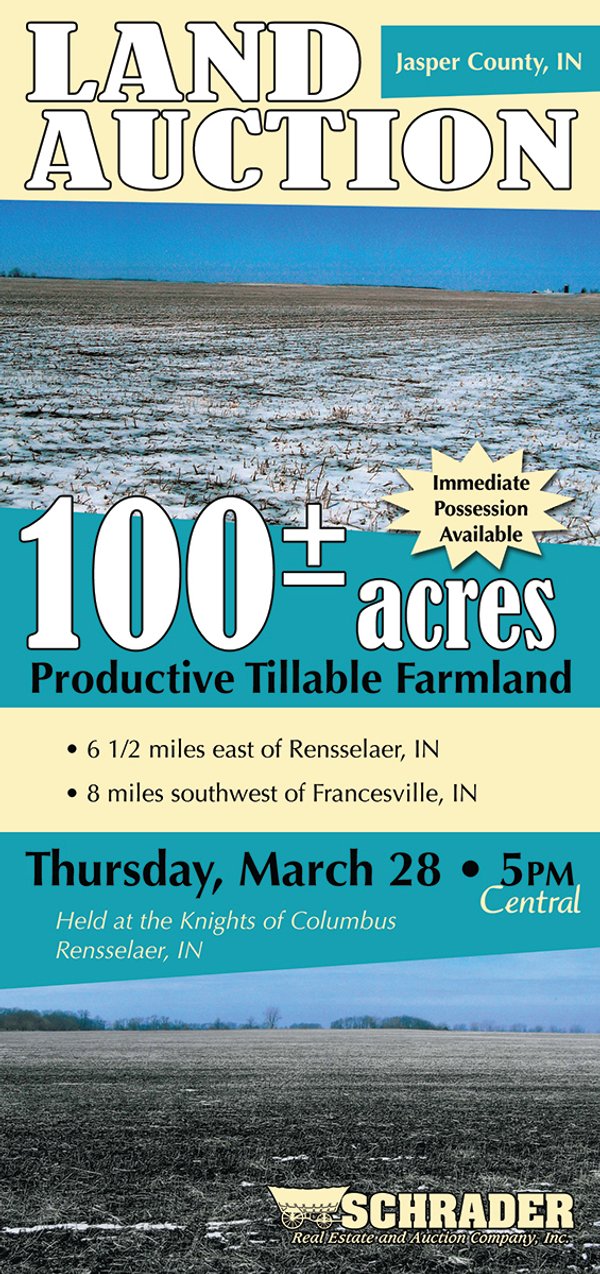 Sold: 100 +/- Acres - Productive Tillable Farmland, Elijah Trust - Rensselaer, IN - Jasper County
