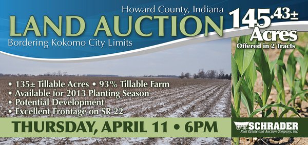 Sold: 145.43 +/- Acres Offered in 2 Tracts - Kokomo, IN Land Auction - Kokomo, IN - Howard County