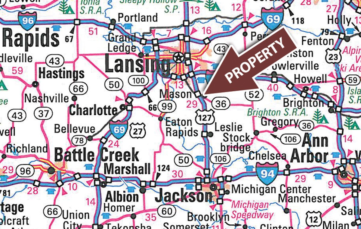 Area map - AUCTION CANCELLED - 139 +/- Acres Offered in 4 Tracts - Michigan Land