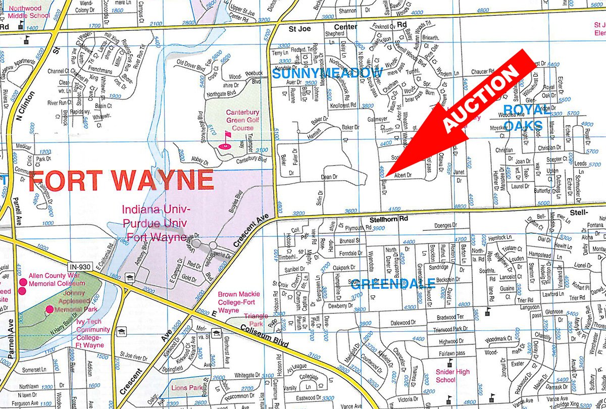 Area map - Personal Property Auction, Furniture, Glassware, Pictures, Kitchen Appliances, Household, Fishing Gear, Vintage Cameras, Electronics, Toys, Games
