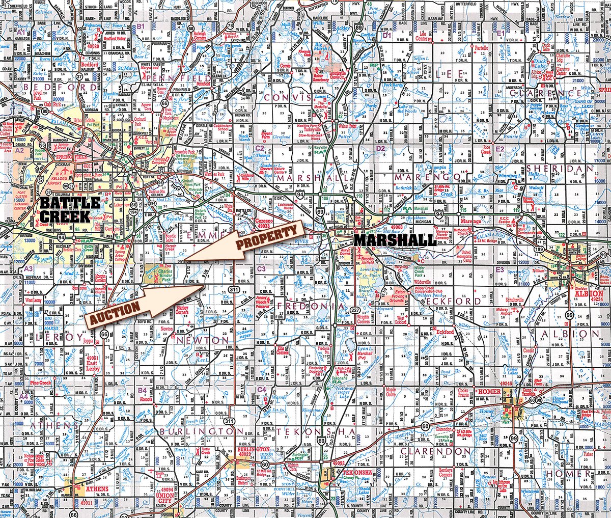 Area map - 60+/- Acres Offered in 2 Tracts, Real Estate Auction