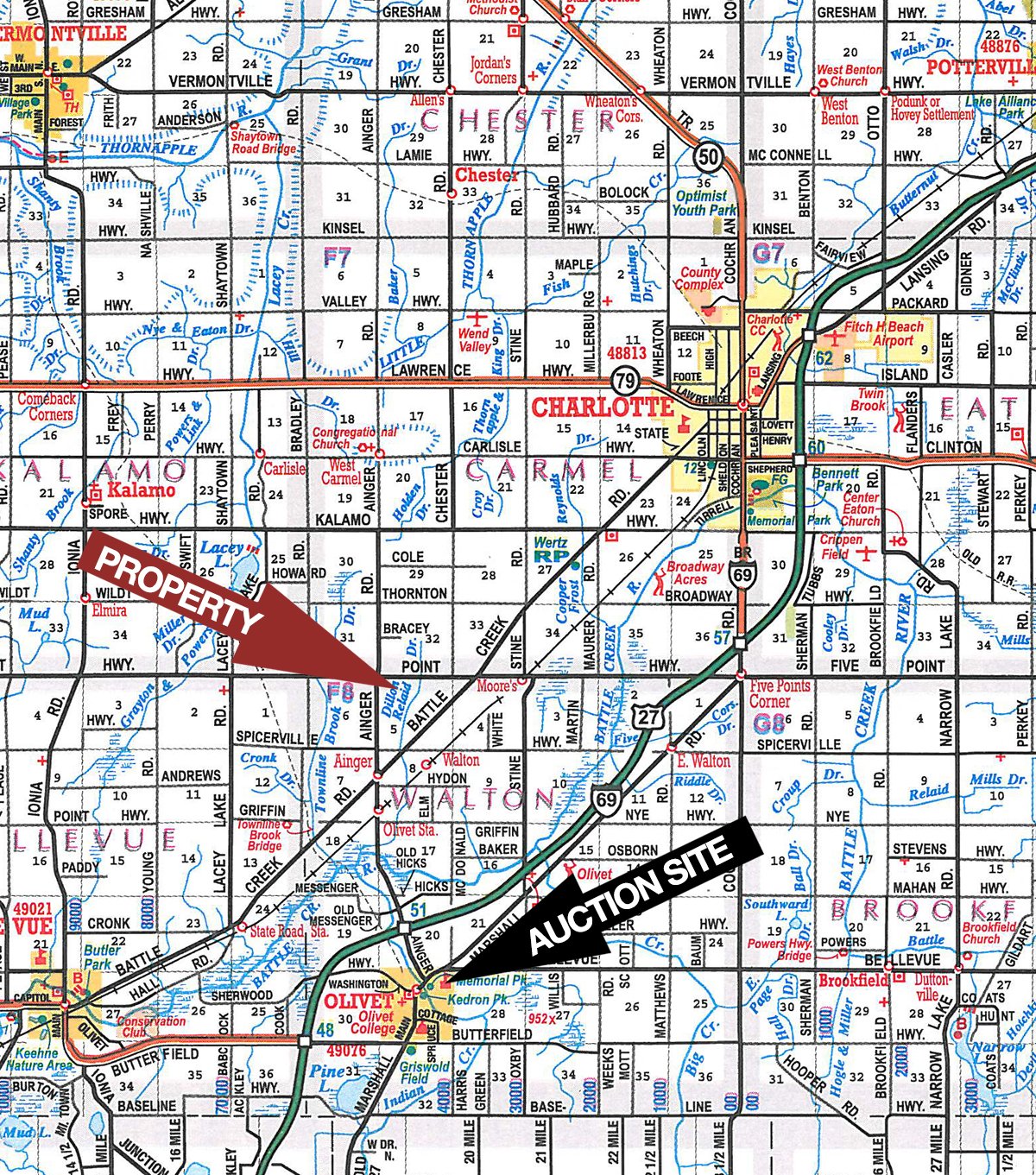 Area map - 87+/- Acres offered in 4 TractsLAND AUCTION