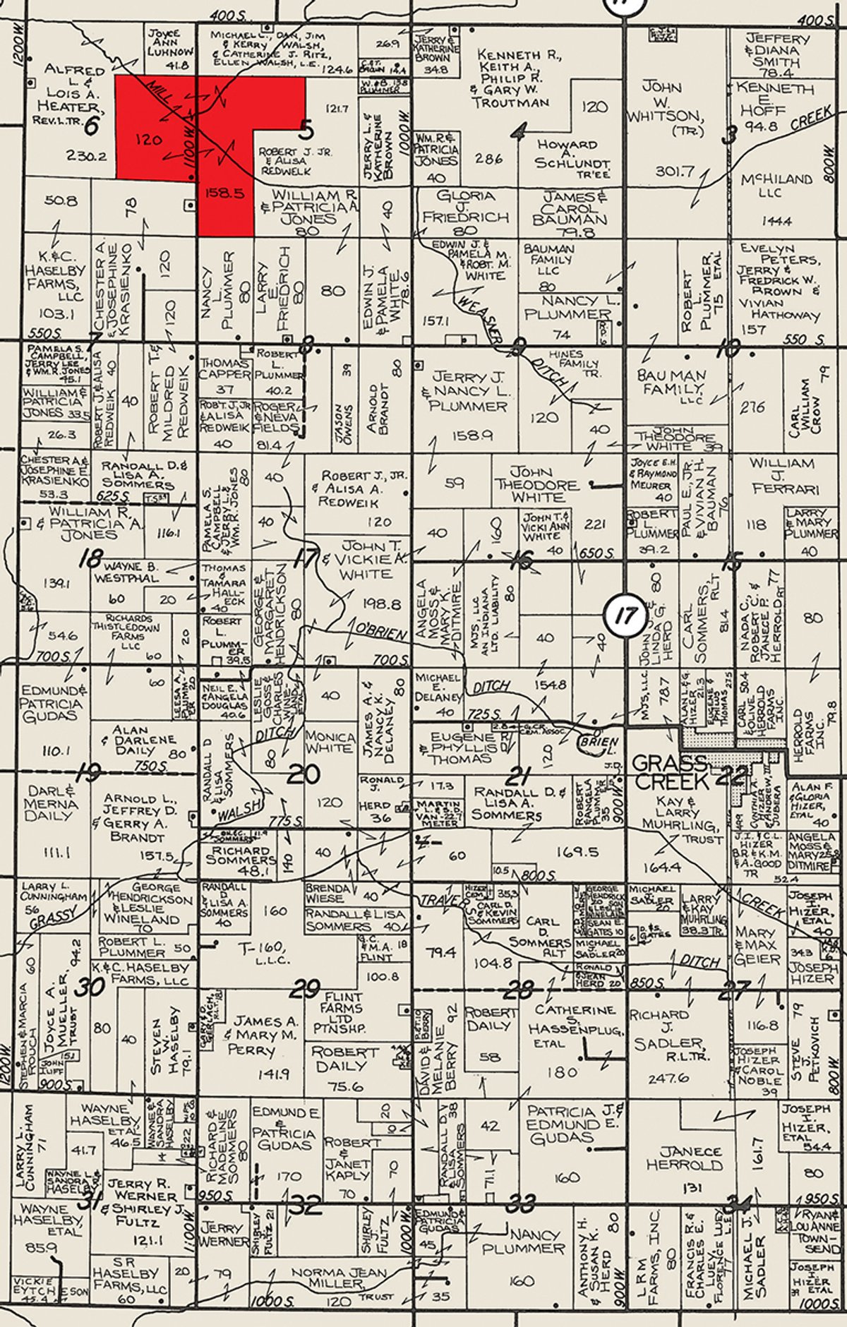 Plat map - LAND AUCTION - 278.5+/- Acres Offered in 5 Tracts