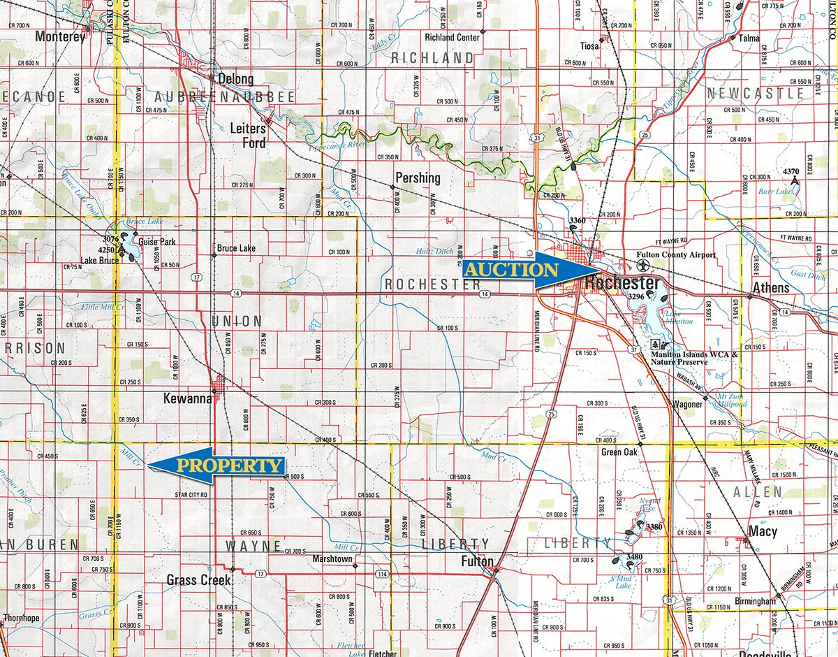 Area map - LAND AUCTION - 278.5+/- Acres Offered in 5 Tracts