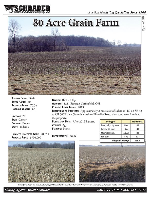 Listing brochure cover - 80 Acre Grain Farm (PRICE REDUCED)