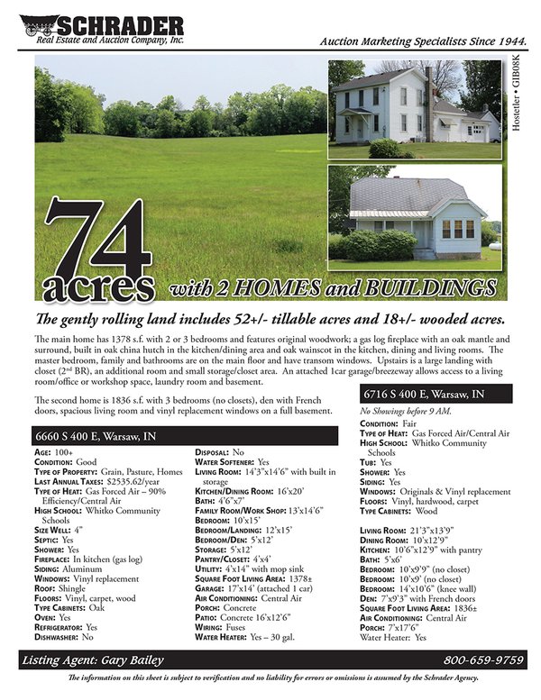 Listing brochure cover - 74 Acres with 2 Homes & Buildings