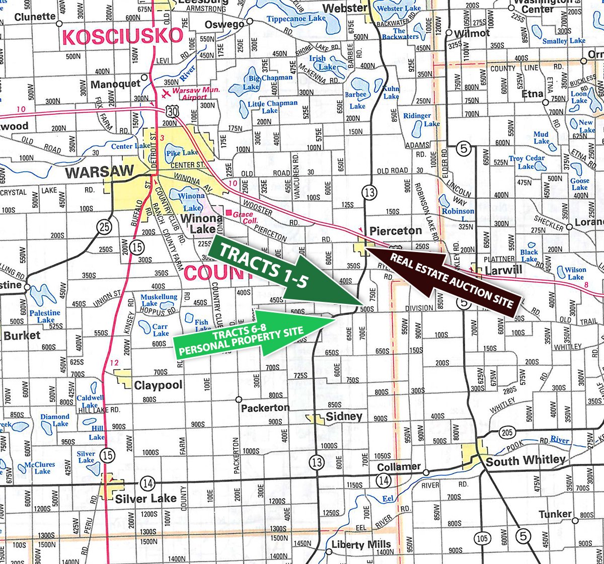 Area map - Car, Truck, Farm Equipment, Lawn Mower, Livestock, Tools, Guns, Primitive & Collectibles, Personal Property Auction