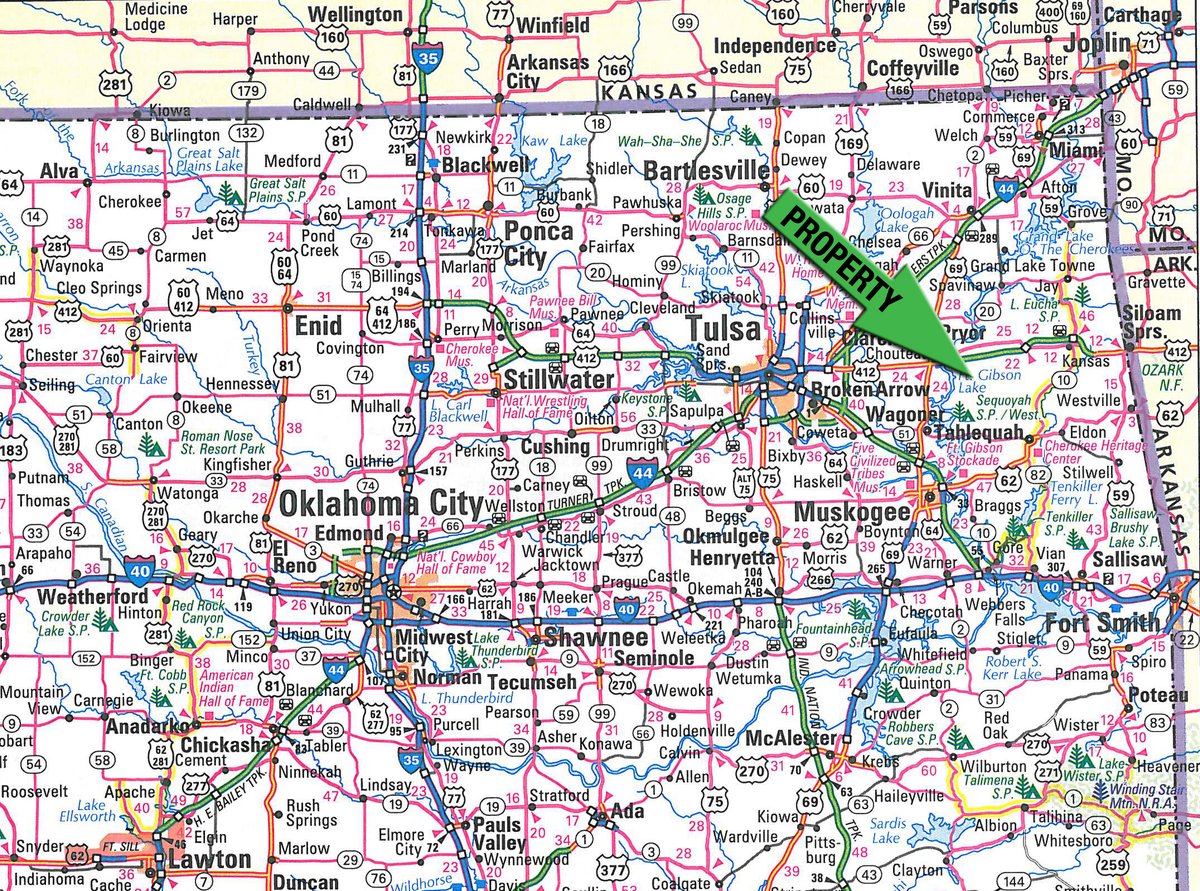 Area map - OKLAHOMA LAND & REAL ESTATE AUCTION, 438 +/- Acres offered in 13 Tracts