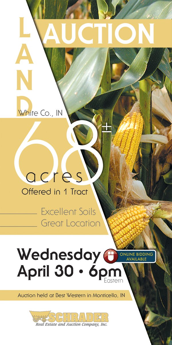 INDIANA LAND AUCTION, 68+/- Acres offered in 1 tract