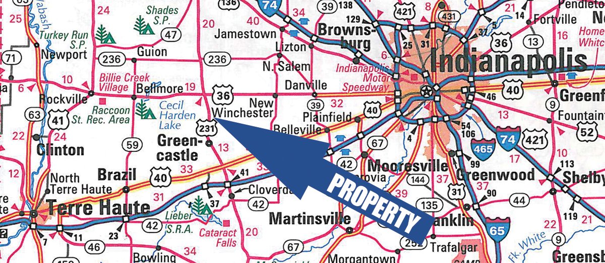 Area map - INDIANA LAND AUCTION, 126+/- Acres offered in 1 Tract