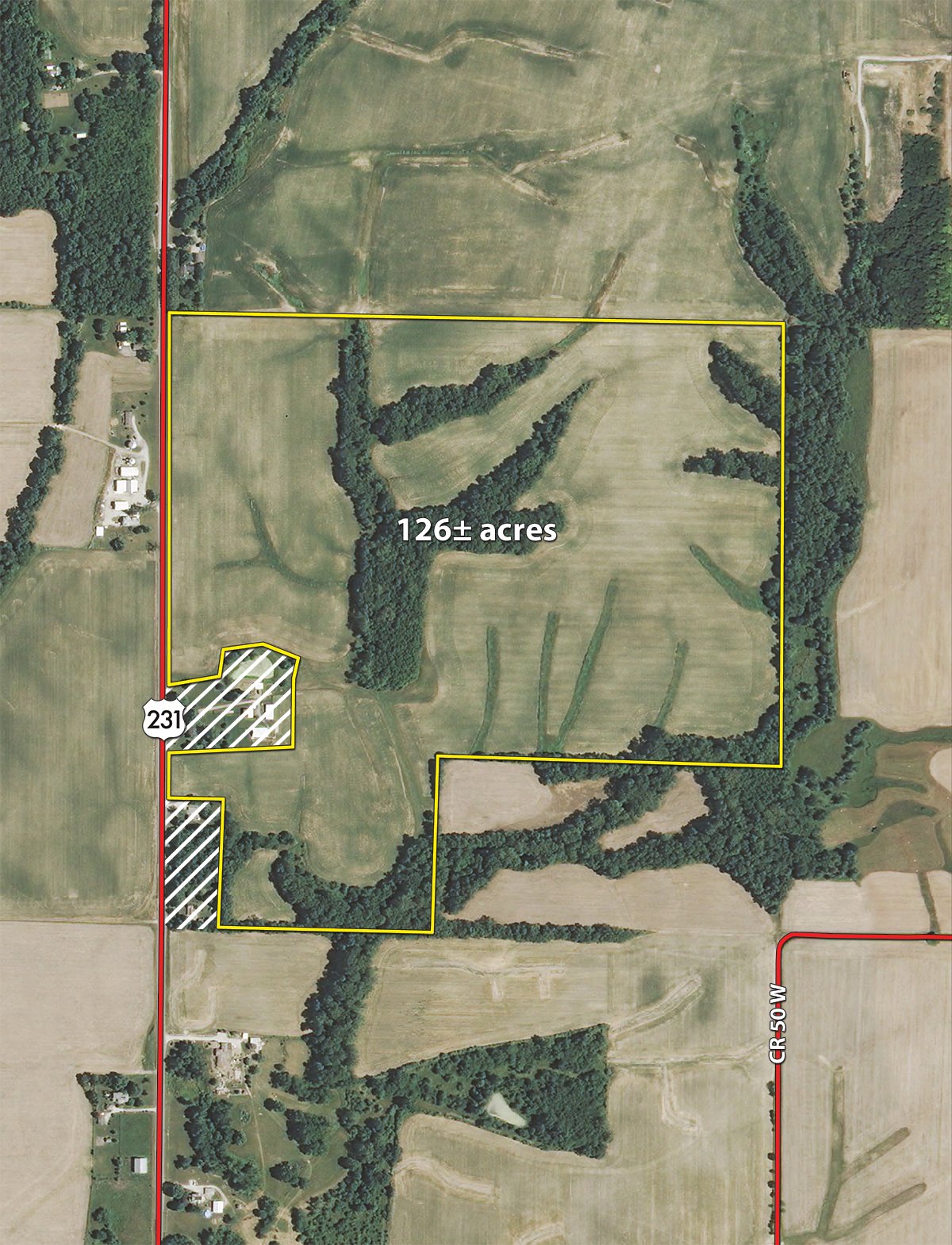 Tract map - INDIANA LAND AUCTION, 126+/- Acres offered in 1 Tract