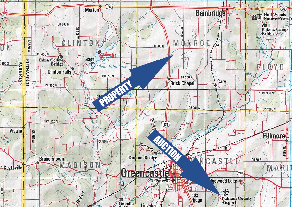 Area map - INDIANA LAND AUCTION, 126+/- Acres offered in 1 Tract