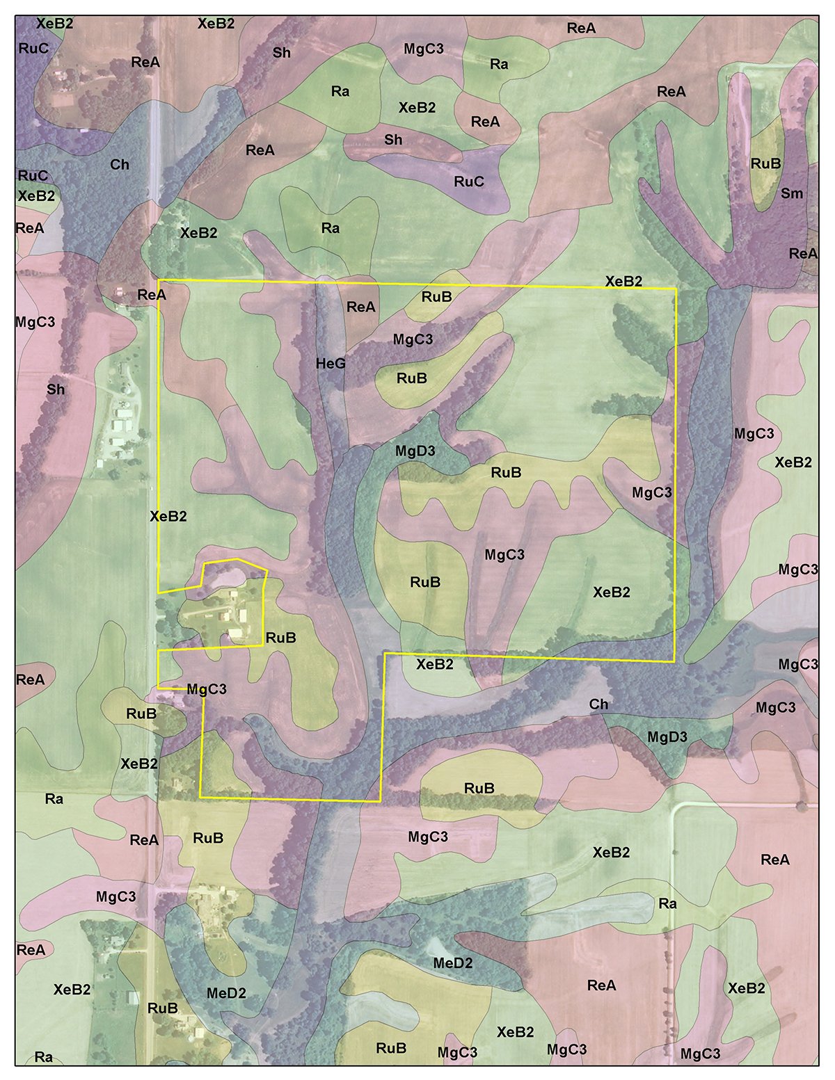 Soil map - INDIANA LAND AUCTION, 126+/- Acres offered in 1 Tract