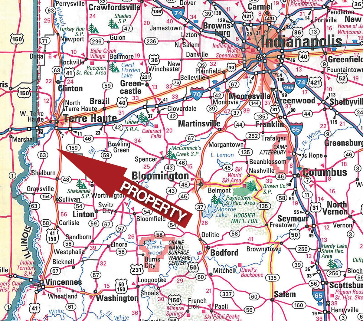 Area map - REAL ESTATE AUCTION, 60 +/- Acres offered in 3 Tracts Swine Operation
