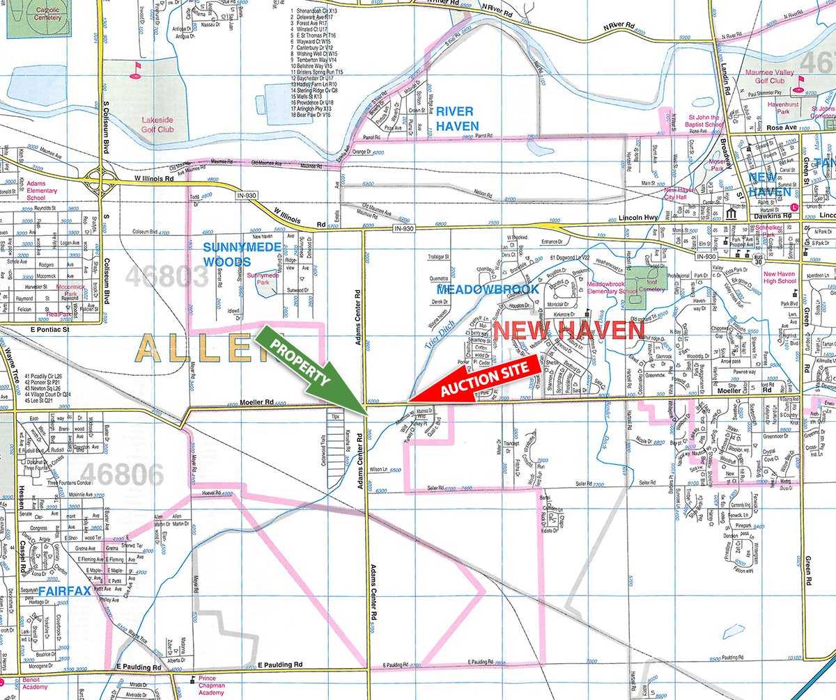 Area map - REAL ESTATE & LAND AUCTION, 18.7+/- Acres offered in 2 Tracts or Combination!