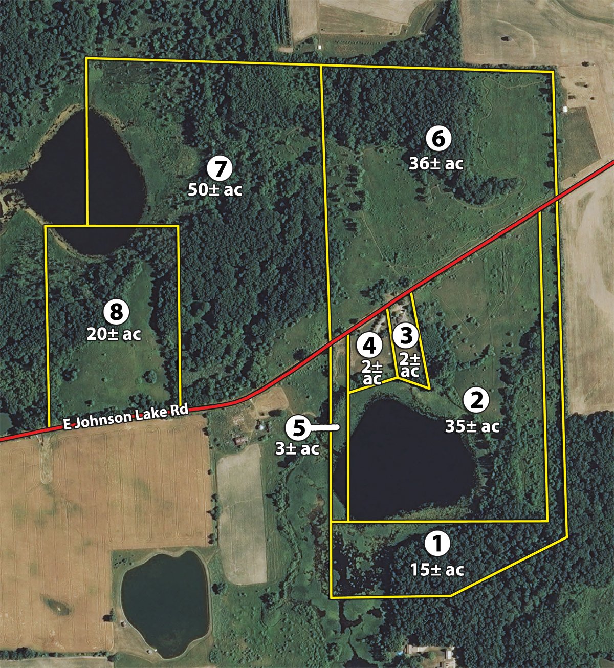 Tract map - REAL ESTATE AUCTION, 163+/- Acres offered in 8 Tracts