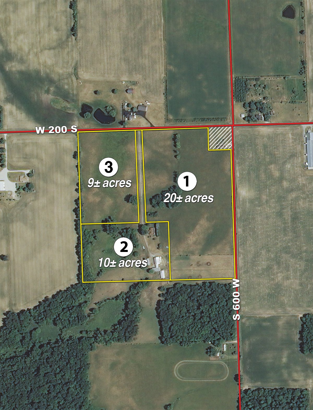 Tract map - REAL ESTATE AUCTION, 39+/- Acres offered in 3 Tracts