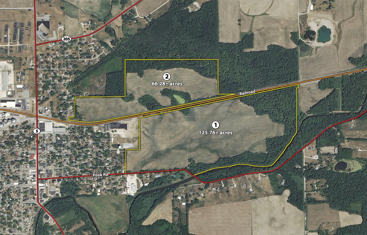 Tract map - POSTPONED! LAND AUCTION, 192+/- Acres offered in 2 Tracts