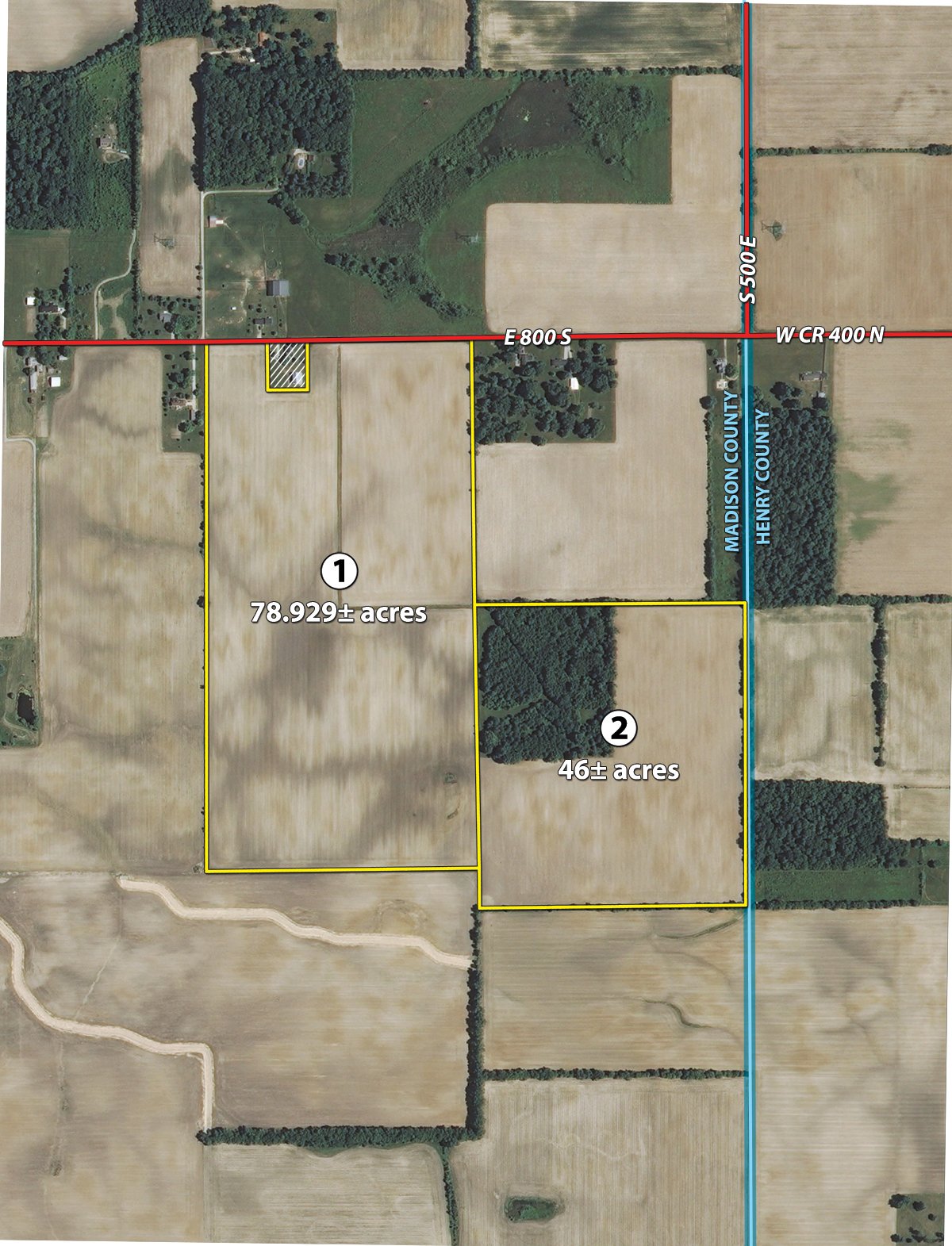 Tract map - LAND AUCTION, 124.929+/- Acres offered in 2 Tracts