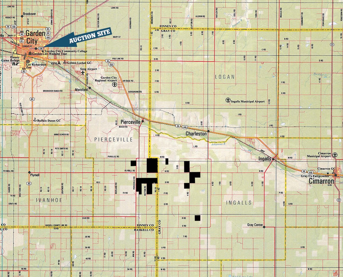 Area map - LAND AUCTION, 3255+/- Acres offered in 13 Tracts