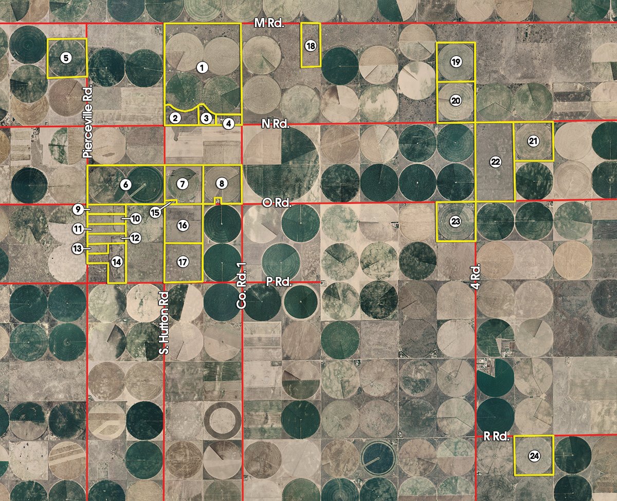 Tract map - LAND AUCTION, 3255+/- Acres offered in 13 Tracts