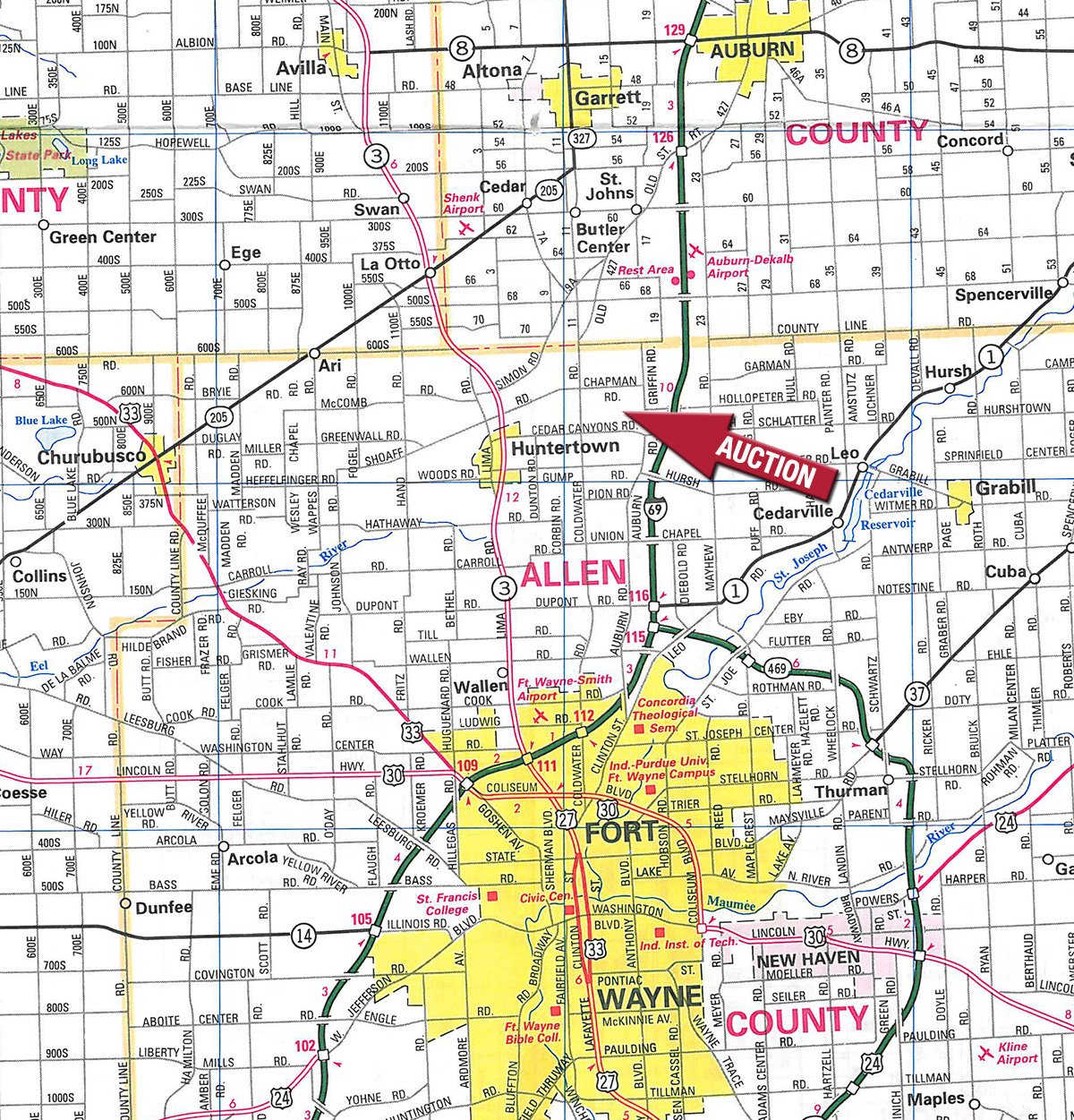 Area map - REAL ESTATE AUCTION, 3 Bedroom, 2 Bath Ranch Home