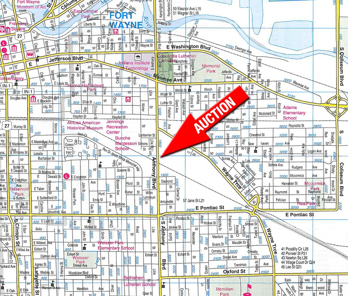 Area map - PERSONAL PROPERTY AUCTION, FORT WAYNE HOUSING AUTHORITY