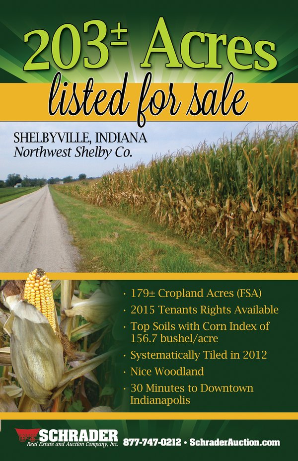 Listing brochure cover - 203+/- Acres in Shelby County, Indiana