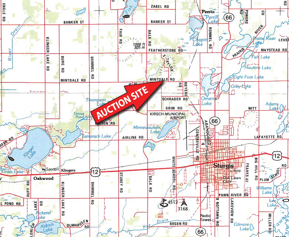 Area map - FARM EQUIPMENT AUCTION, Excellent Line of Well Maintained Equipment!!