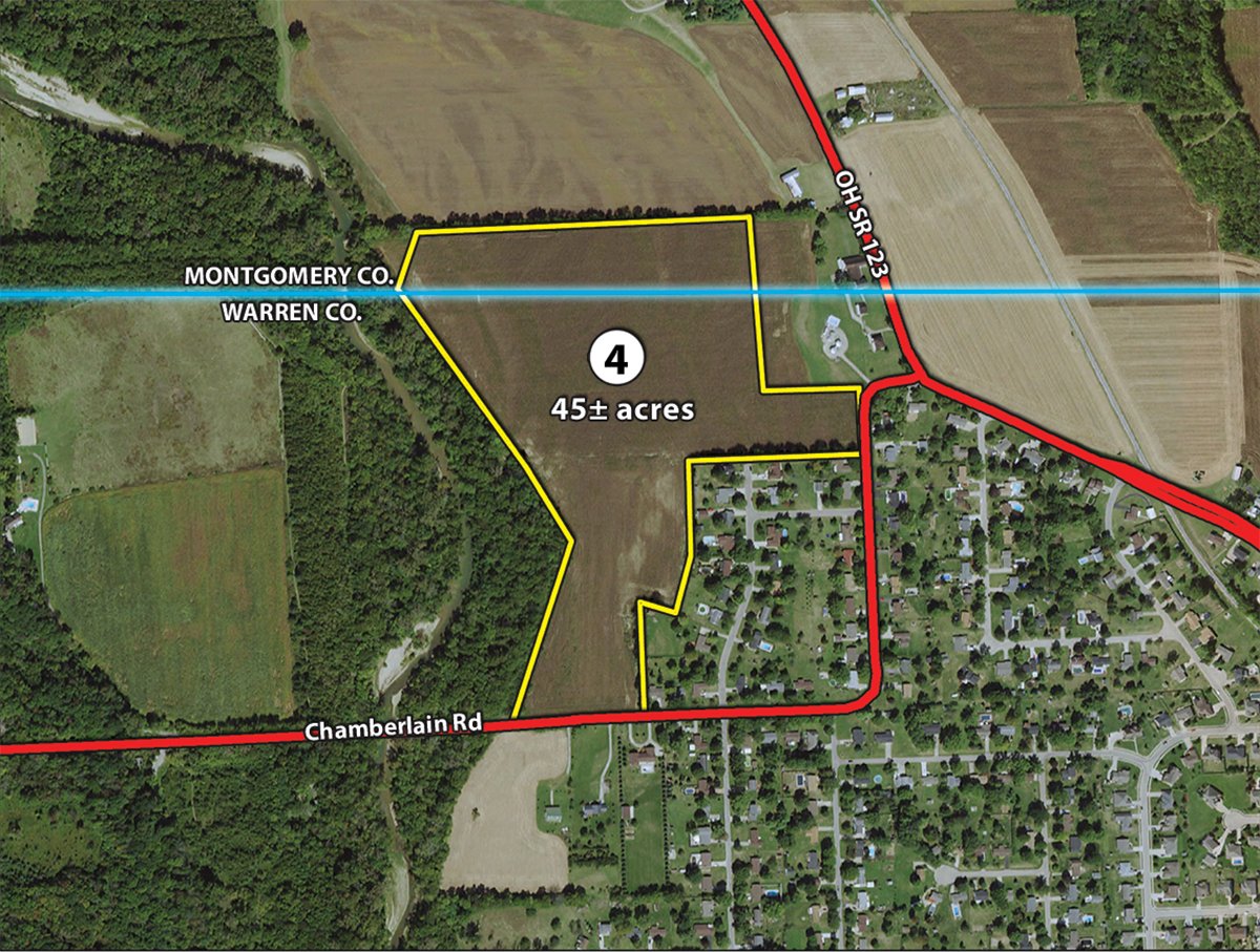 Tract map - FARMLAND AUCTION, 113+/- Acres - 2 Farms in 4 Tracts