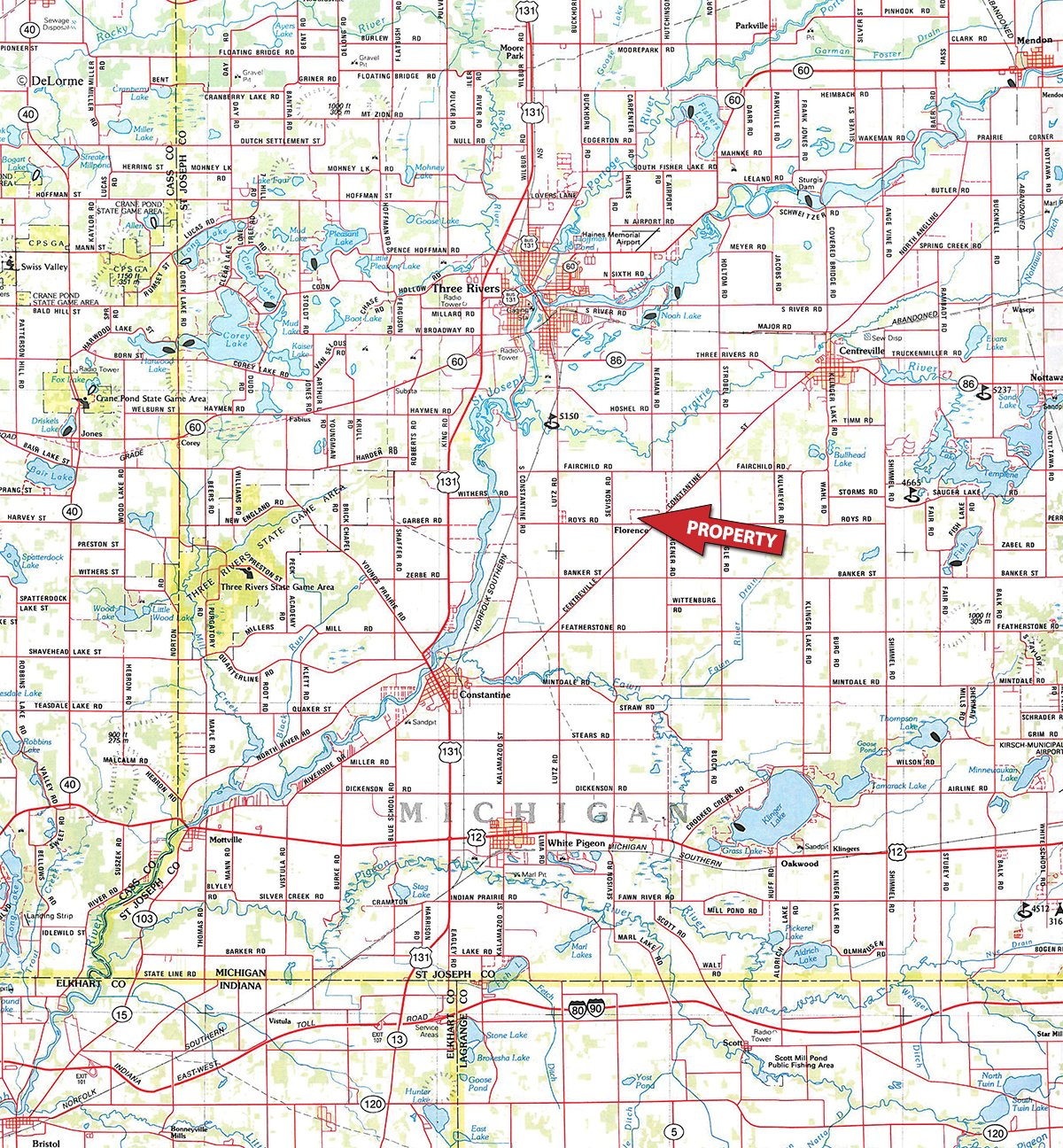 Area map - EQUIPMENT AUCTIONSuperior Dairy Farms & Other in St. Joseph County, Michigan