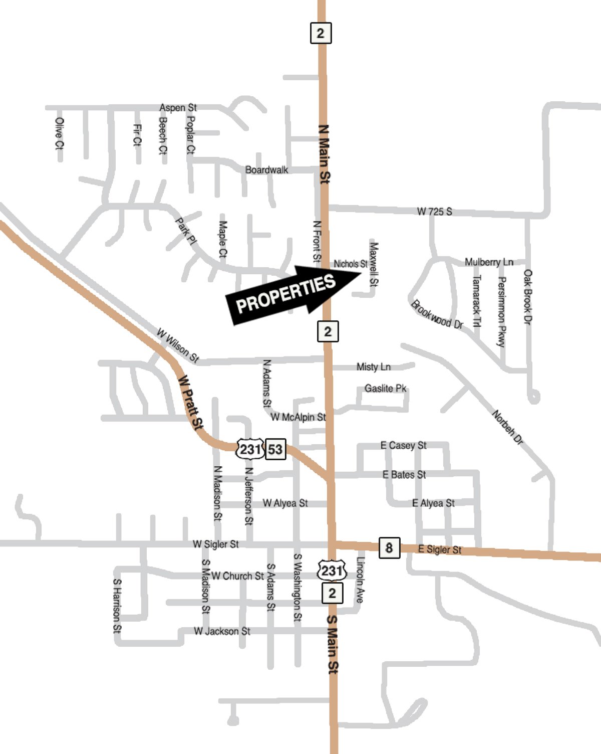 Area map - REAL ESTATE AUCTION - SEALED BID IN PORTER COUNTY