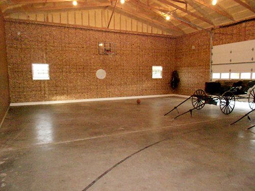 inside buggy shed, indoor basketball court - REAL ESTATE AUCTION-25 ACRES OFFERED IN 2 TRACTS IN NE ALLEN COUNTY