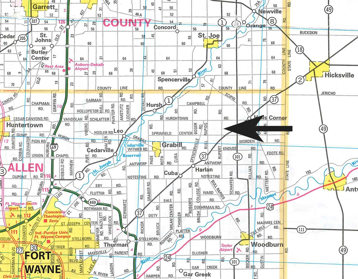 Area map - REAL ESTATE AUCTION-25 ACRES OFFERED IN 2 TRACTS IN NE ALLEN COUNTY