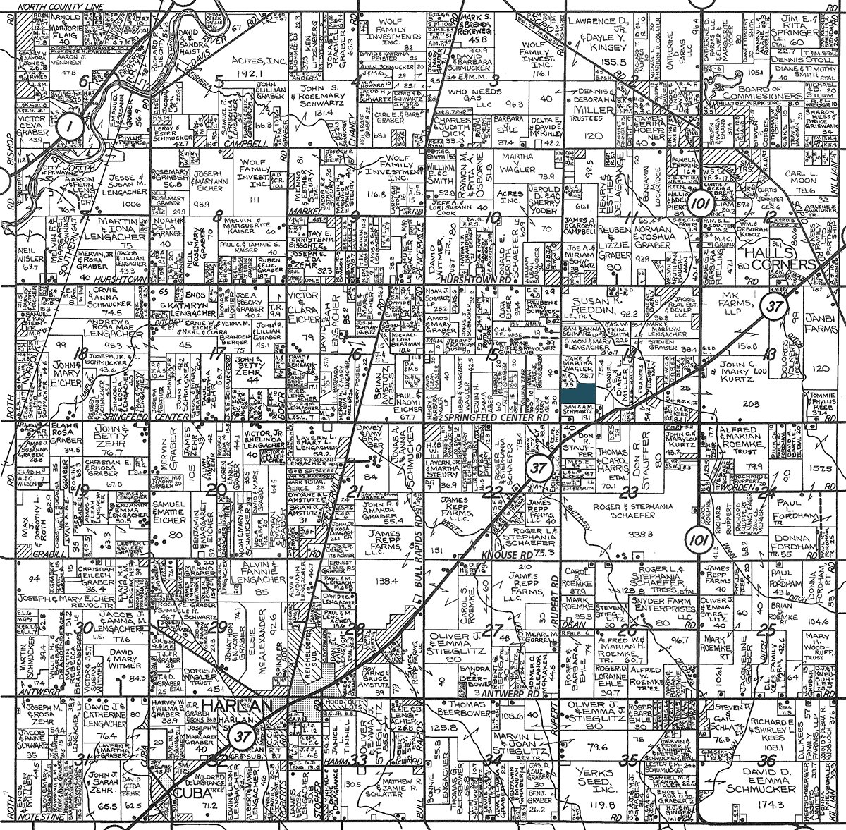 Plat map - REAL ESTATE AUCTION-25 ACRES OFFERED IN 2 TRACTS IN NE ALLEN COUNTY