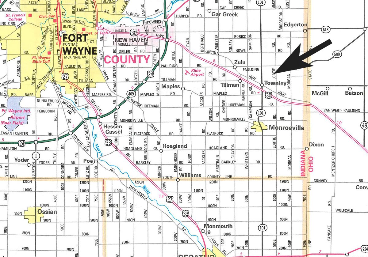 Area map - FARM MACHINERY AUCTION IN ALLEN COUNTY