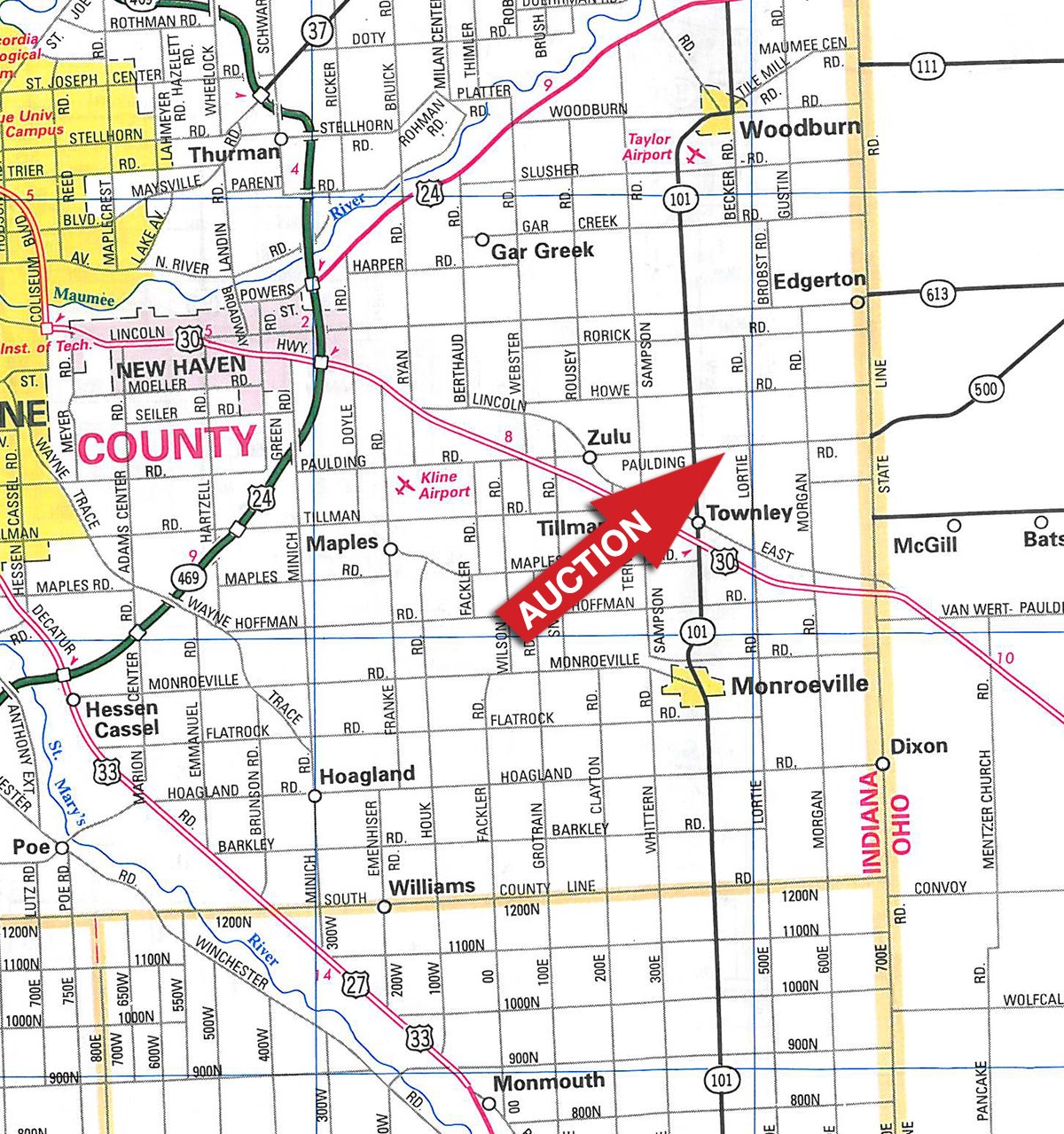 Area map - FARM EQUIPMENT AUCTION