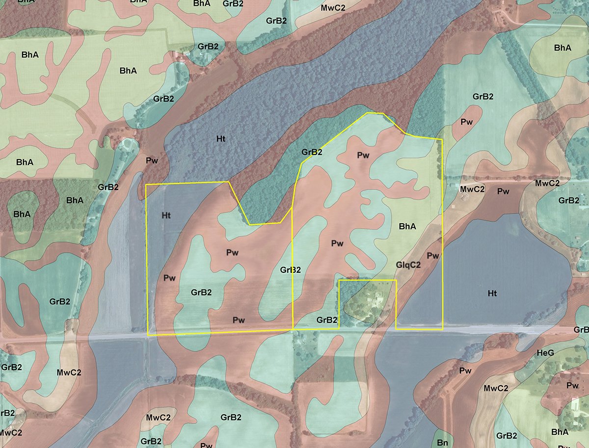 Soil map - LAND AUCTION, 83.18+/- Acres offered in 2 Tracts
