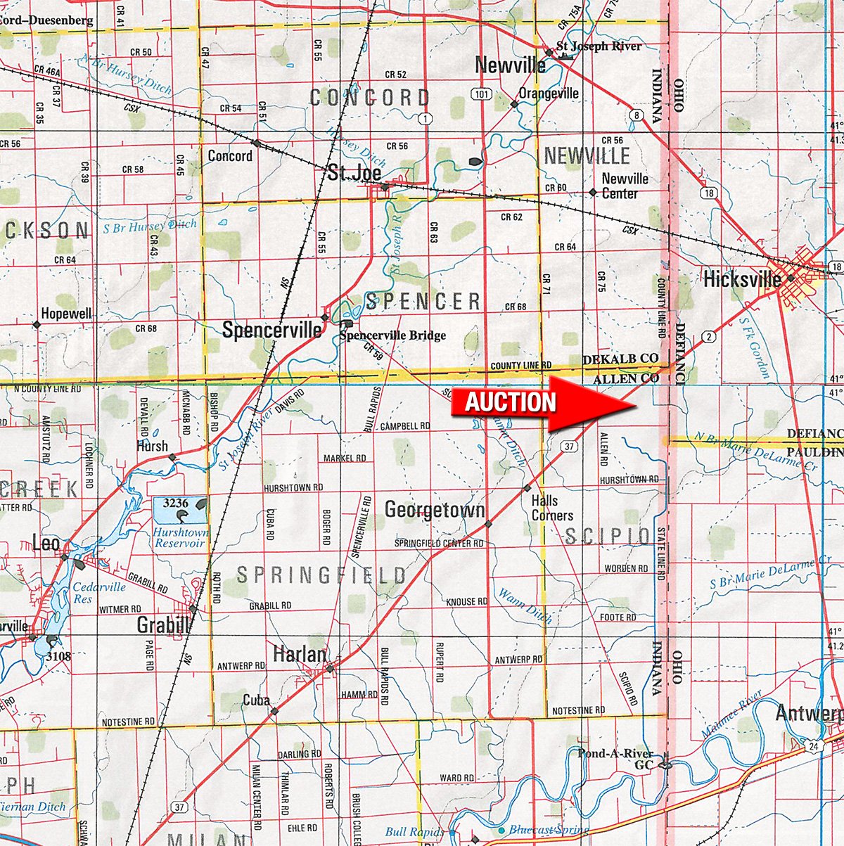 Area map - FARM EQUIPMENT AUCTION
