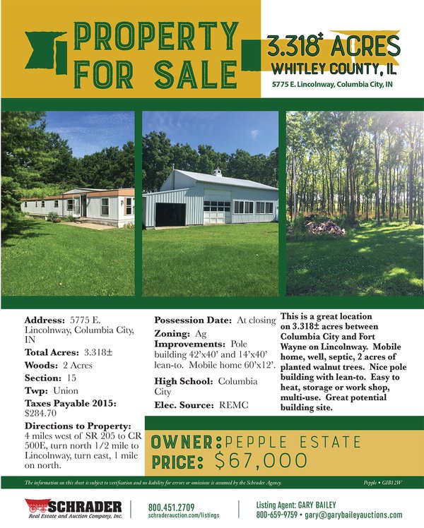 Listing brochure cover - Residential/Industrial