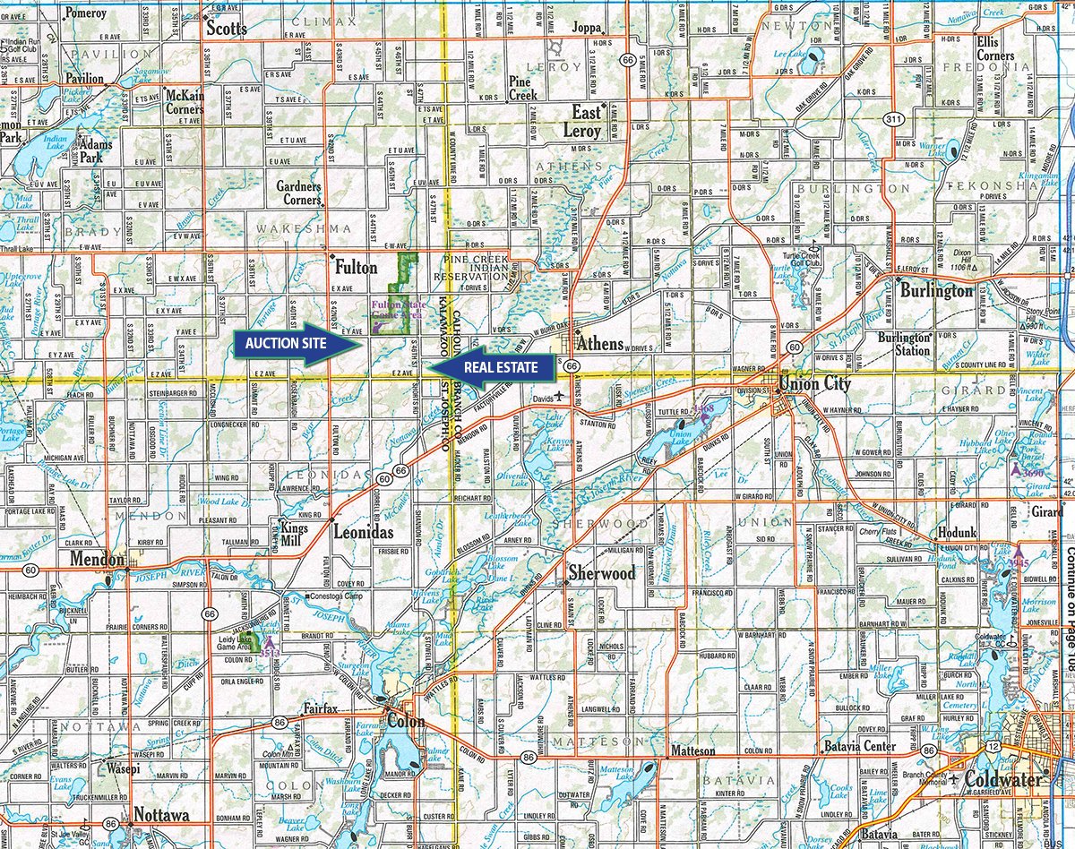 Area map - FARM EQUIPMENT & REAL ESTATE AUCTION IN KALAMAZOO COUNTY, MICHIGAN