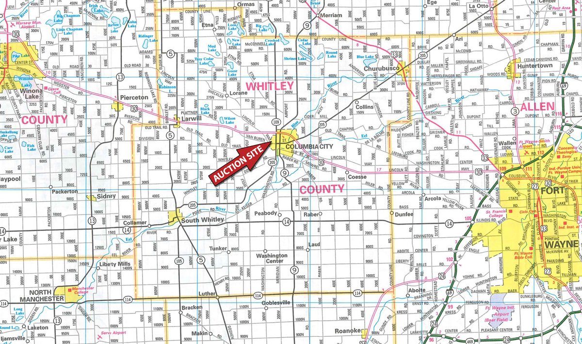 Area map - PERSONAL PROPERTY AUCTION IN WHITLEY COUNTY, INDIANA
